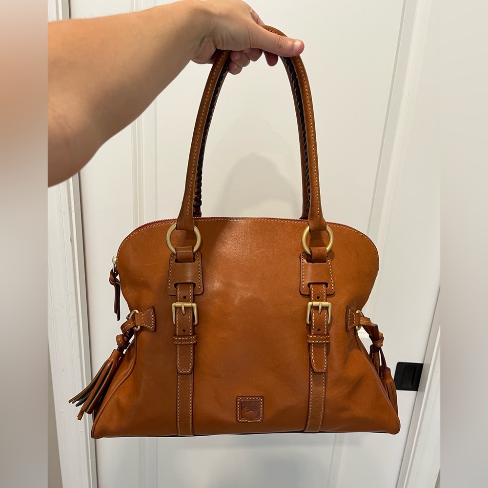 Dooney & Bourke Florentine Large Domed Buckle Satchel - Natural